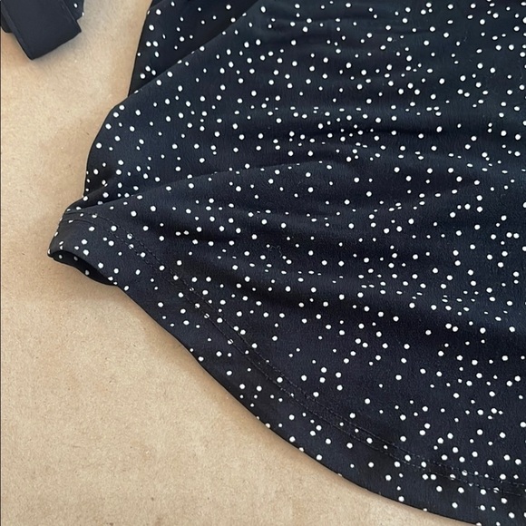 Ricki's Black and White 3/4 Sleeve Polo Blouse - Picture 3 of 9